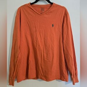 Polo by Ralph Lauren Men's Orange Long Sleeve Shirt